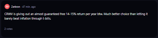 A comment on r/WallStreetBets subreddit.